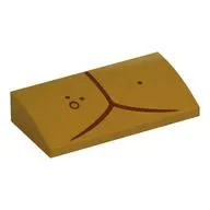 Brick Curved 2 x 4 x 2/3 No Studs with Dark Red Lines, Dots (C-3PO plating) print