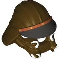 Helmet Skiff Guard with Black Visor, White Fangs print