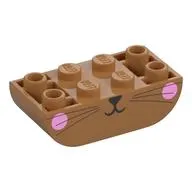 Brick Curved Inverted 2 x 4 Double, Animal Face, Bright Pink Cheeks print