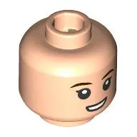 Minifig Head Princess Leia, Dark Brown Eyebrows, Open Mouth Smile/Frown