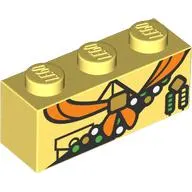 Brick 1 x 3 with Orange Handkerchief, Merit Badge Sash print
