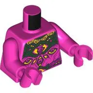 Torso, Yellow Eyes, Magenta Jewel, Dark Green and Gold Decorations print, Dark Pink Arms and Hands