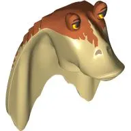 Minifig Head Special, Gungan with Dark Orange Top, Orange Eyes print