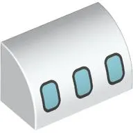 Brick Curved 1 x 2 x 1 No Studs with Airplane Windows print