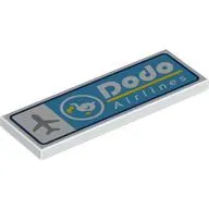 Tile 2 x 6 with Airplane, 'DODO Airlines' on Medium Azure Background print