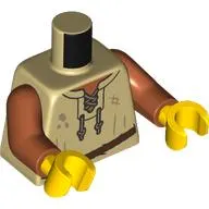 Torso, Tunic, Nougat Laces, Reddish Brown Rope for Belt print, Dark Orange Arms, Yellow Hands