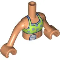 Minidoll Torso Girl with Lime Top, Silver Cats, Scar, Colostomy Bag print, Nougat Arms and Hands