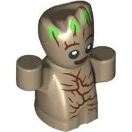 Groot - Baby, Bark Chest, Green Hair