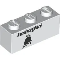 Brick 1 x 3 with Black 'Lamborghini', Bull print