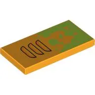Tile 2 x 4 with 3 Louvers, Slime print