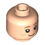 Minifig Head Ginny Weasley, Dark Orange Eyebrow, Freckles, Smile/Sad