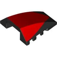 Brick Wedged, Curved 4 x 4 No Top Studs with Red Surface print