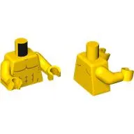 Torso Bare Chest with Muscles Outline, No Clavicles, Scapula Lines Print, Yellow Arms and Hands