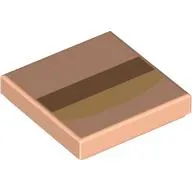 Tile 2 x 2 with Nougat/Medium Nougat Stripes (Mouth) print