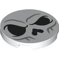 Tile Round 3 x 3 with Skull print