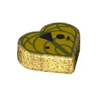 Tile 1 x 1 Heart with Yellow Leaf, Face print (Korok)