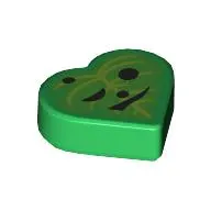 Tile 1 x 1 Heart with Bright Green Leaf, Face print (Korok)