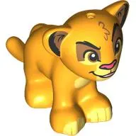Animal, Big Cat Cub with Medium Nougat Eyeshadows, Dark Pink Nose, Bright Light Yellow Nose, Toes print