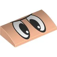 Brick Curved 2 x 4 x 2/3 No Studs with Black/White Eyes print