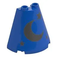Cone Half 2 x 4 x 3 with Silver Moon, Stars print