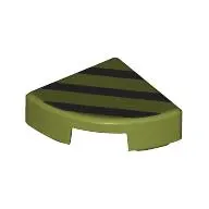 Tile Round 1 x 1 Quarter with Black Stripes print