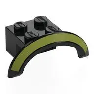 Wheel Arch, Mudguard 4 x 2 1/2 x 1 with Olive Green Stripe print