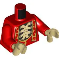 Torso, Robe, Gold Decorations, Back Chest with Tan Rib Cage print, Red Arms, Tan Hands