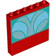 Panel 1 x 6 x 5 with Silver, Bright Light Blue Shapes on Dark Turquoise Background print