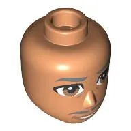 Minidoll Head Male Dark Bluish Grey Eyebrows, Moustaches, Goatee, Brown Eyes