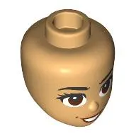 Minidoll Head Black Eyebrows, Reddish Brown Eyes, Peach Lips, Cheeck Dimples Print