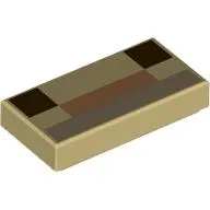 Tile 1 x 2 with Pixelated Dark Brown/Medium Nougat/Dark Tan Face print