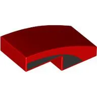 Slope Curved 2 x 1 No Studs with Black Side print