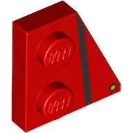 Wedge Plate 2 x 2 Right with Black Stripe print