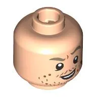 Minifig Head Stan Shunpike, Dark Tan Eyebrows, Thin Moustache, Stubbles, Cookie Crumbles