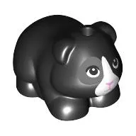 Animal, Guinea Pig with White/Dark Bluish Grey Face, Bright Pink Nose print