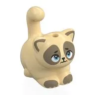 Animal, Cat, Chubby with Dark Tan Face, Toes, Bright Light Blue Eyes print