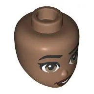 Minidoll Head, Black Eyebrows, Olive Green Eyes, Dark Red Lips