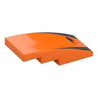 Brick Curved 4 x 2 No Studs with McLaren Logo, Silver/Black Stripes print