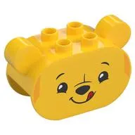 Duplo Brick 2 x 4 x 2 Rounded Ends with Ears and Pooh Print