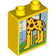 Duplo Brick 1 x 2 x 2 with Measuring Tape, Bottom Half Giraffe, Tree print
