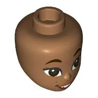 Minidoll Head, Dark Brown Eyebrows, Brown Eyes, Nougat Lips, Open Mouth Smile