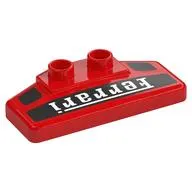 Duplo Rear Spoiler 2 x 4 x 1 / 2 with 'Ferrari' Print