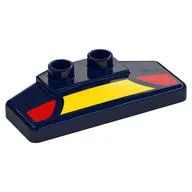 Duplo Rear Spoiler 2 x 4 x 1 / 2 with Yellow and Red Panels Print