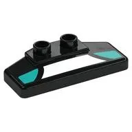 Duplo Rear Spoiler 2 x 4 x 1 / 2 with White and Dark Turquoise Panels Print