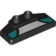 Duplo Rear Spoiler 2 x 4 x 1 / 2 with White and Dark Turquoise Panels Print