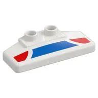 Duplo Rear Spoiler 2 x 4 x 1 / 2 with Blue and Red Panels Print