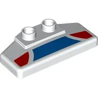 Duplo Rear Spoiler 2 x 4 x 1 / 2 with Blue and Red Panels Print