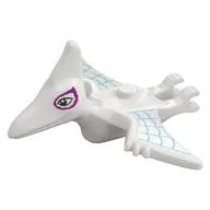 Animal, Dinosaur, Pteranodon with Magenta Eyes, Bright Light Blue Webbings print
