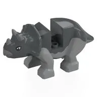 Animal, Dinosaur, Triceratops Small with Light Bluish Grey Legs, Horns, Mouth, Black Eyes print