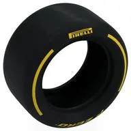Tyre 81.6 x 44 Slick with Yellow 'PIRELLI', 'P ZERO' print